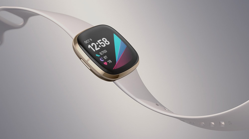 Smartwatch FITBIT Sense, Android/iOS, silicon, Lunar White/Soft Gold Stainless Steel Smartwatch FITBIT Sense, Android/iOS, silicon, Lunar White/Soft Gold Stainless Steel
