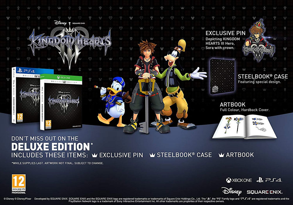 does kingdom hearts 3 deluxe edition comes with codes?