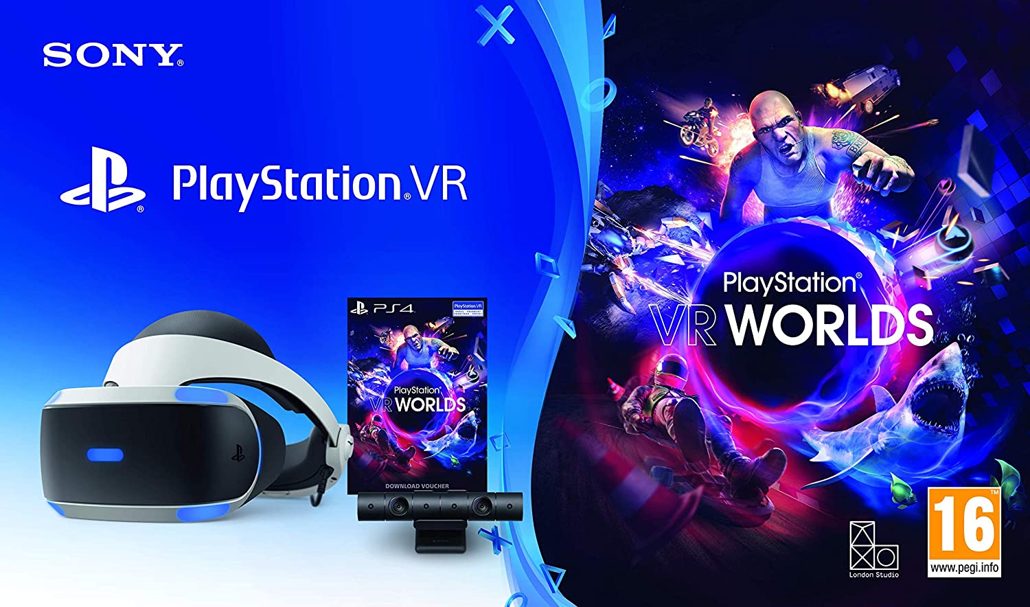 Mover Removal vegetarian PlayStation VR Starter Pack + Camera PS V2 + PlayStation VR Worlds (Digital  Version)