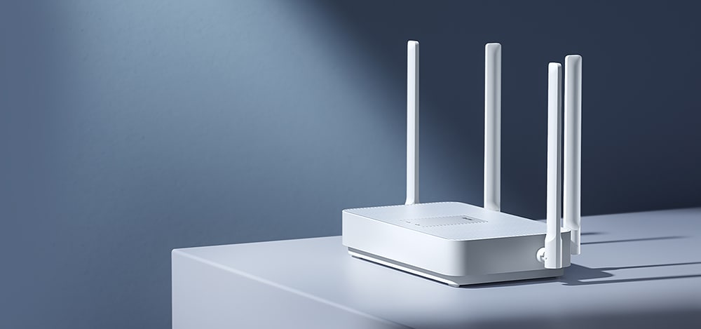 plastic Integrate pigeon Router Wireless Giganit XIAOMI Mi Router AX1800 Wi-Fi 6, Dual-Band 574 +  1201 Mbps, alb