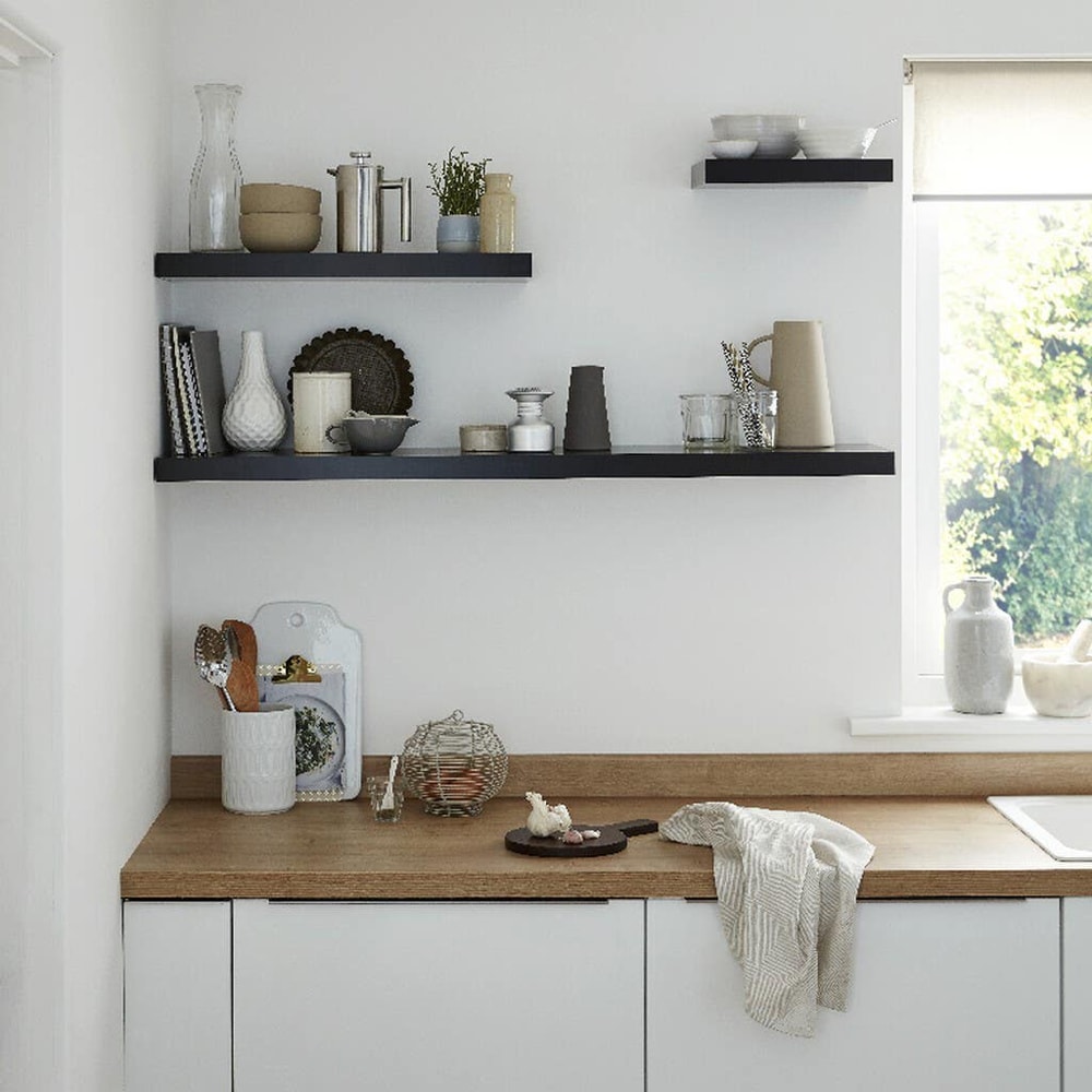 Polita GOODHOME Cusko, melamina, 30 x 23.5 x 3.8 cm, negru