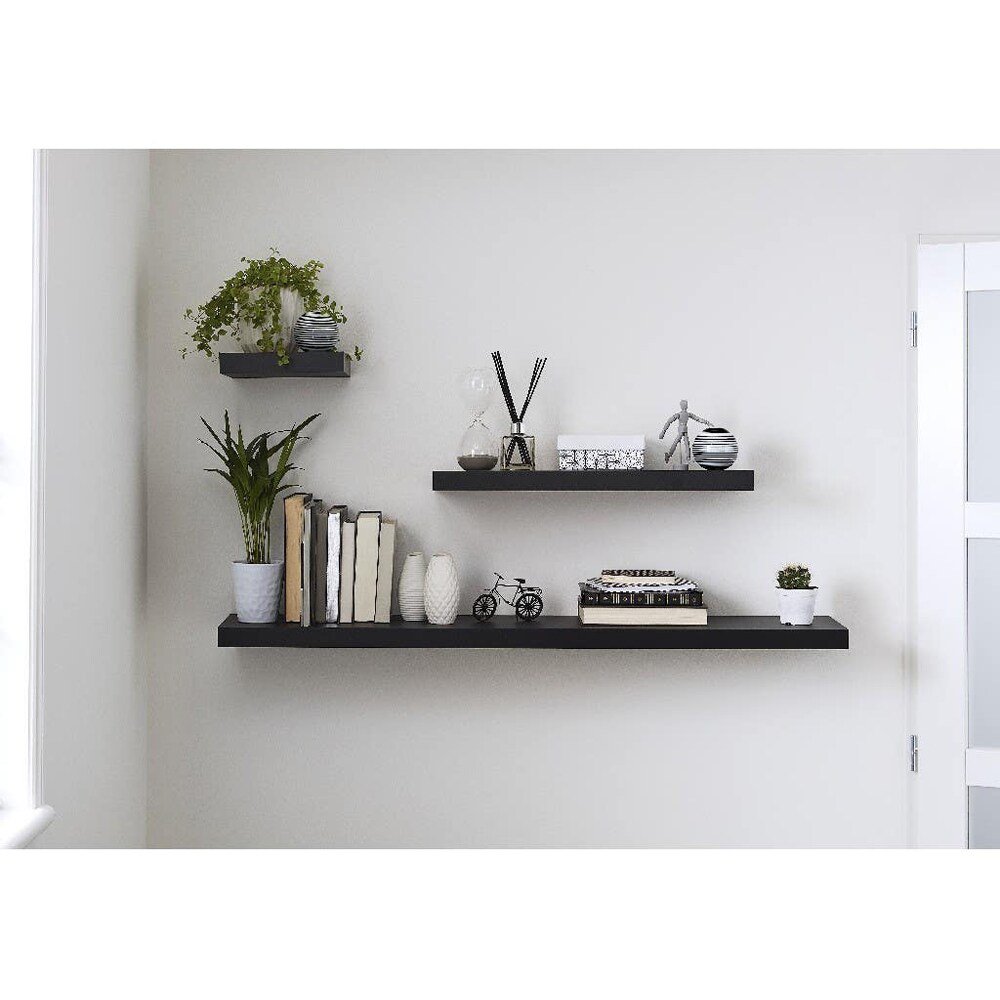 Polita GOODHOME Cusko, melamina, 30 x 23.5 x 3.8 cm, negru