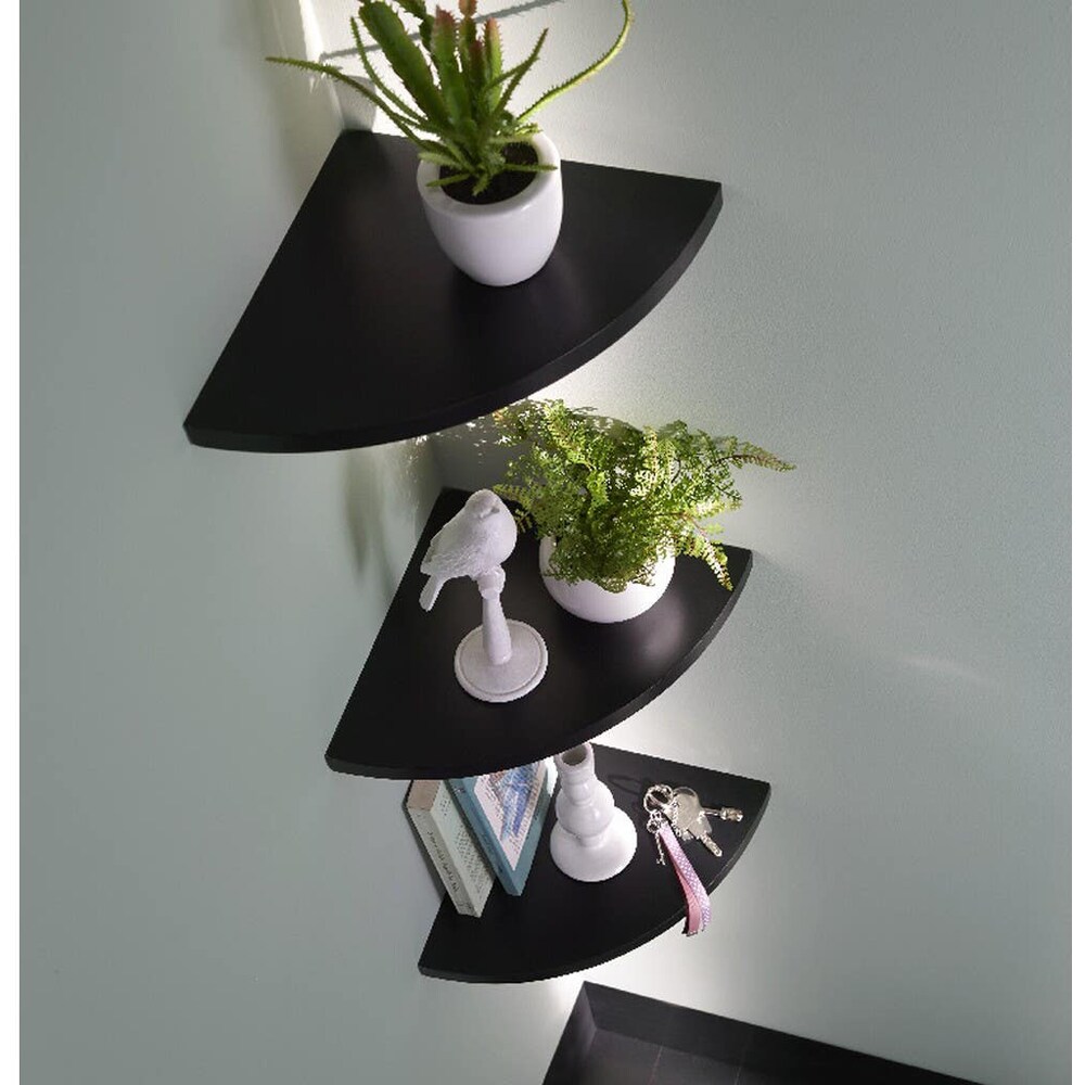 Polita GOODHOME Rigga, melamina, 25 x 25 x 2 cm, negru