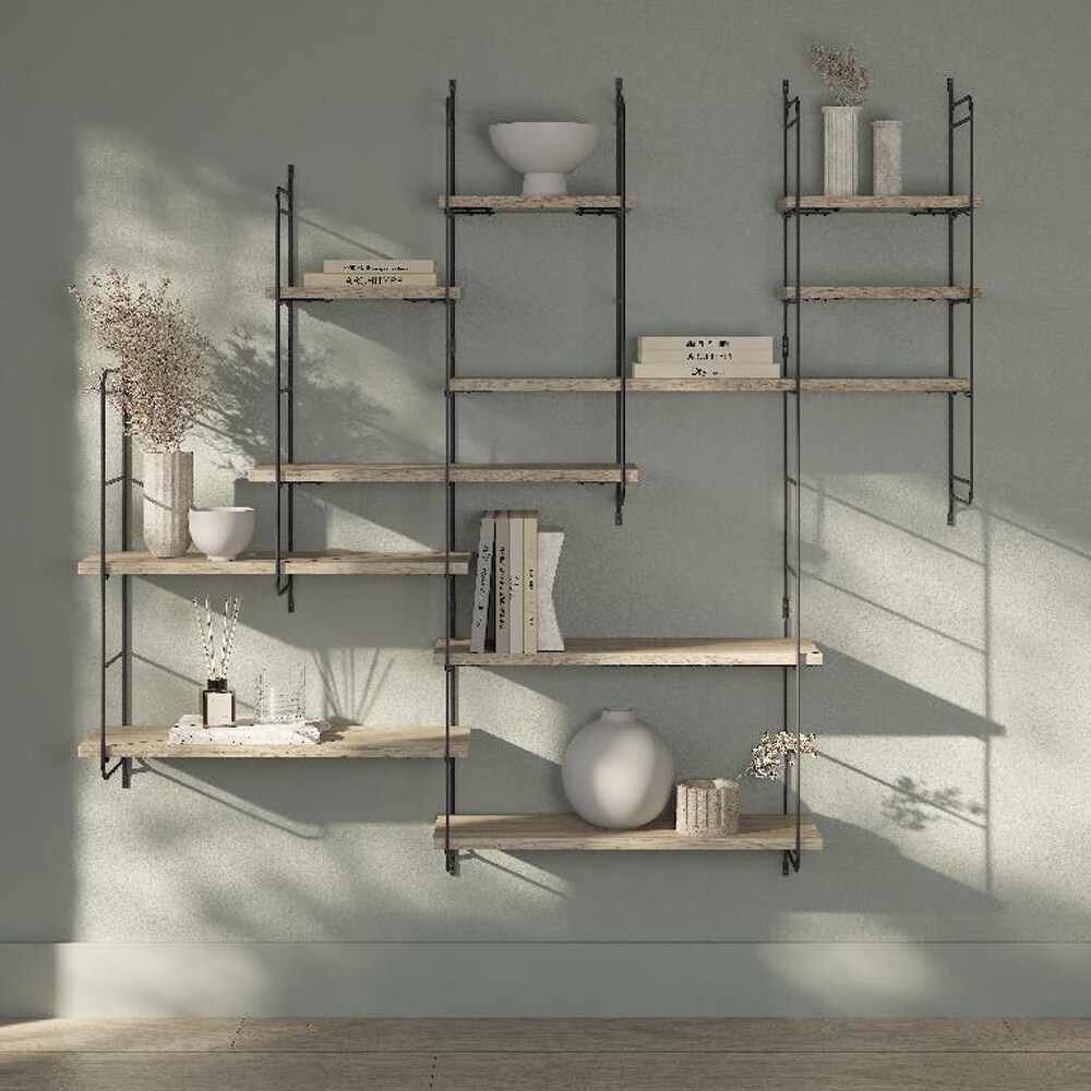 Polita GOODHOME Rigga, melamina, 118 x 19 x 1.8 cm, stejar