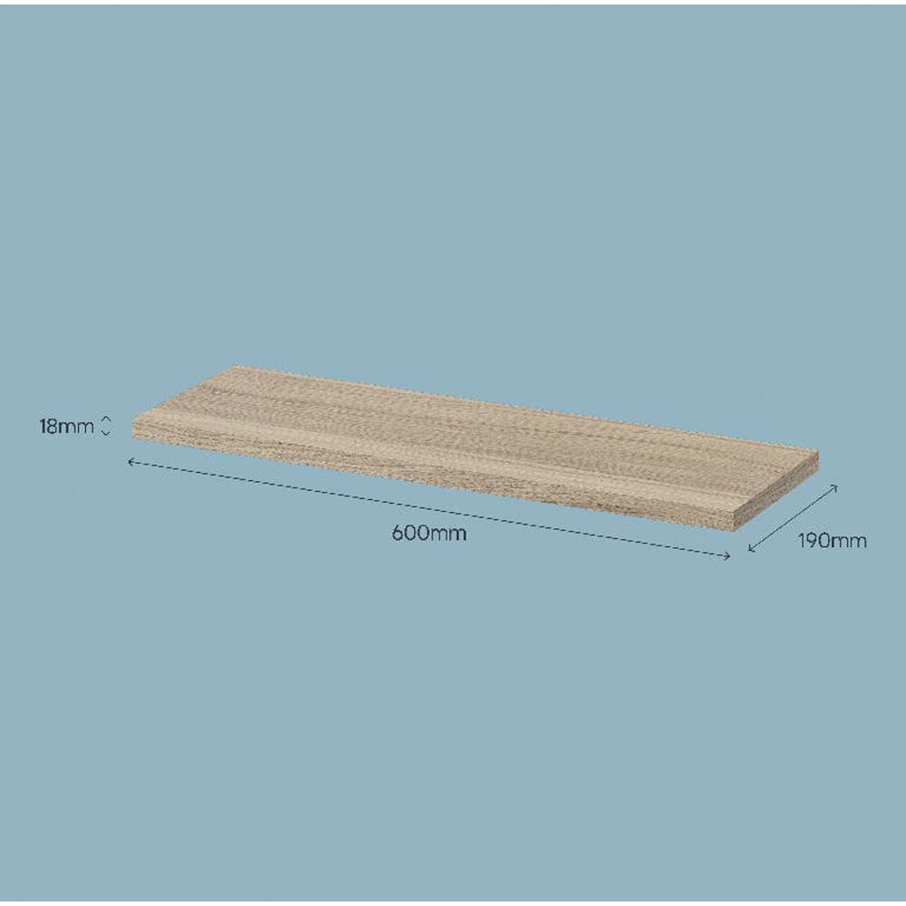 Polita GOODHOME Rigga, melamina, 60 x 19 x 1.8 cm, stejar