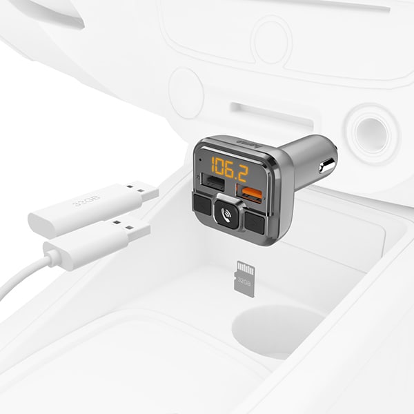 Modulator FM HAMA 14165, Bluetooth, MicroSD, USB, negru