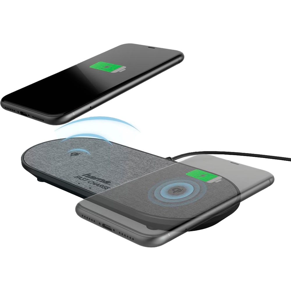 Incarcator wireless HAMA QI-FC10 DUO 188326, 10W, universal, QI, negru
