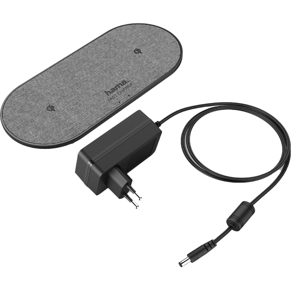Incarcator wireless HAMA QI-FC10 DUO 188326, 10W, universal, QI, negru