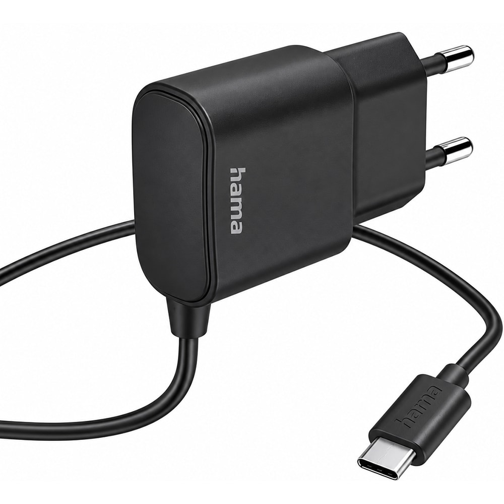 Incarcator retea HAMA 201618, 1xUSB-C, 12W, cablu USB-C, negru