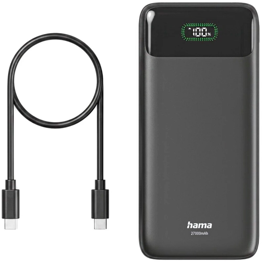 Baterie externa HAMA PD27-W65, 27000 mAh, 2xUSB-C, 1xUSB-A, gri