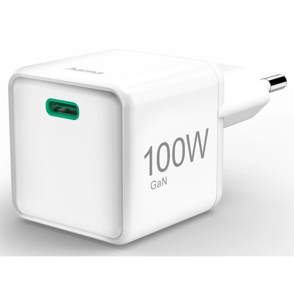 Incarcator retea HAMA 201942, 1x USB-C, Power Delivery (PD), GaN, 100W, alb