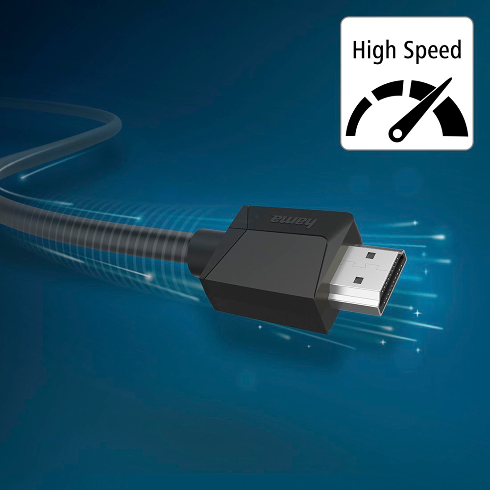 Cablu HDMI Ethernet HAMA 205005, 1.5m, 4K HDR, negru
