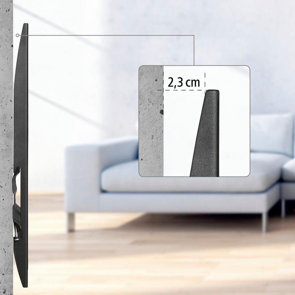 Suport TV perete HAMA 220813, fix, 32-75", 40kg, negru