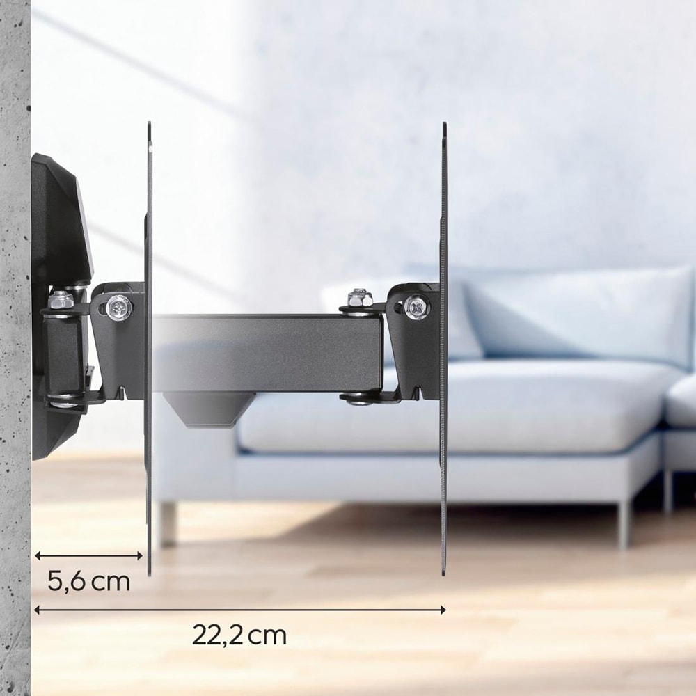 Suport TV perete HAMA 220821, reglabil, 19-48", 20kg, negru