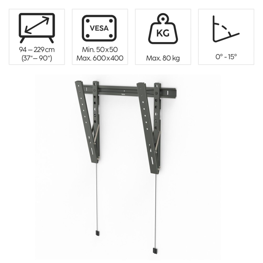 Suport TV perete HAMA 220846, Ultra Slim, reglabil,  37-90", 30kg, negru