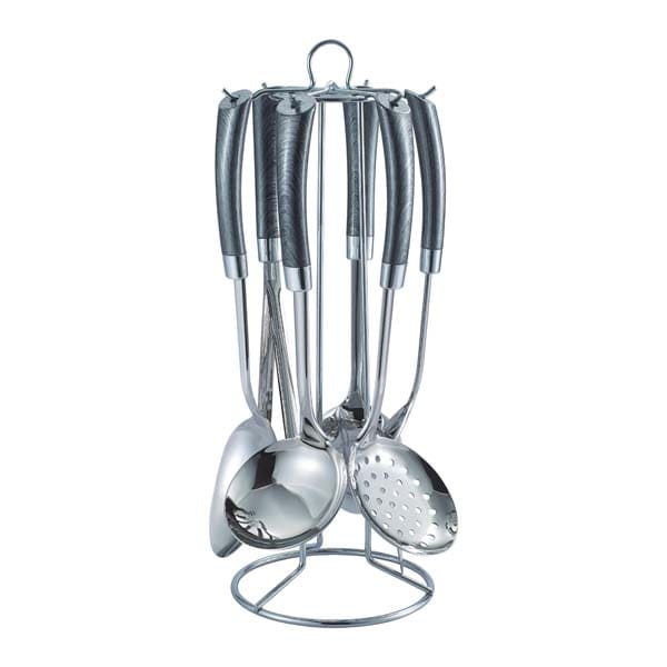 Set ustensile bucatarie ZOKURA Z1023, 7 piese, inox, argintiu