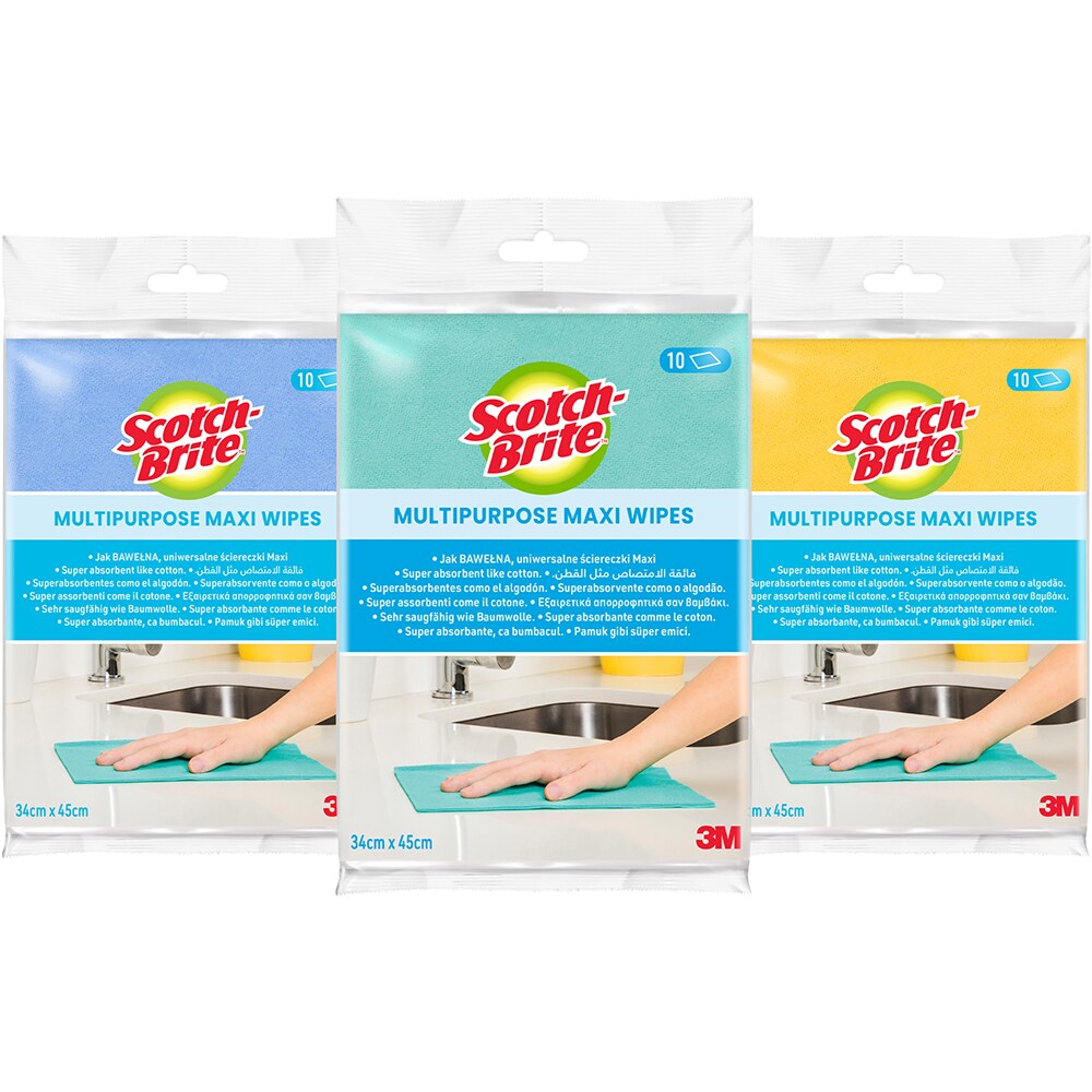 Laveta uscata SCOTCH-BRITE Maxi, multicolor, 10 bucati