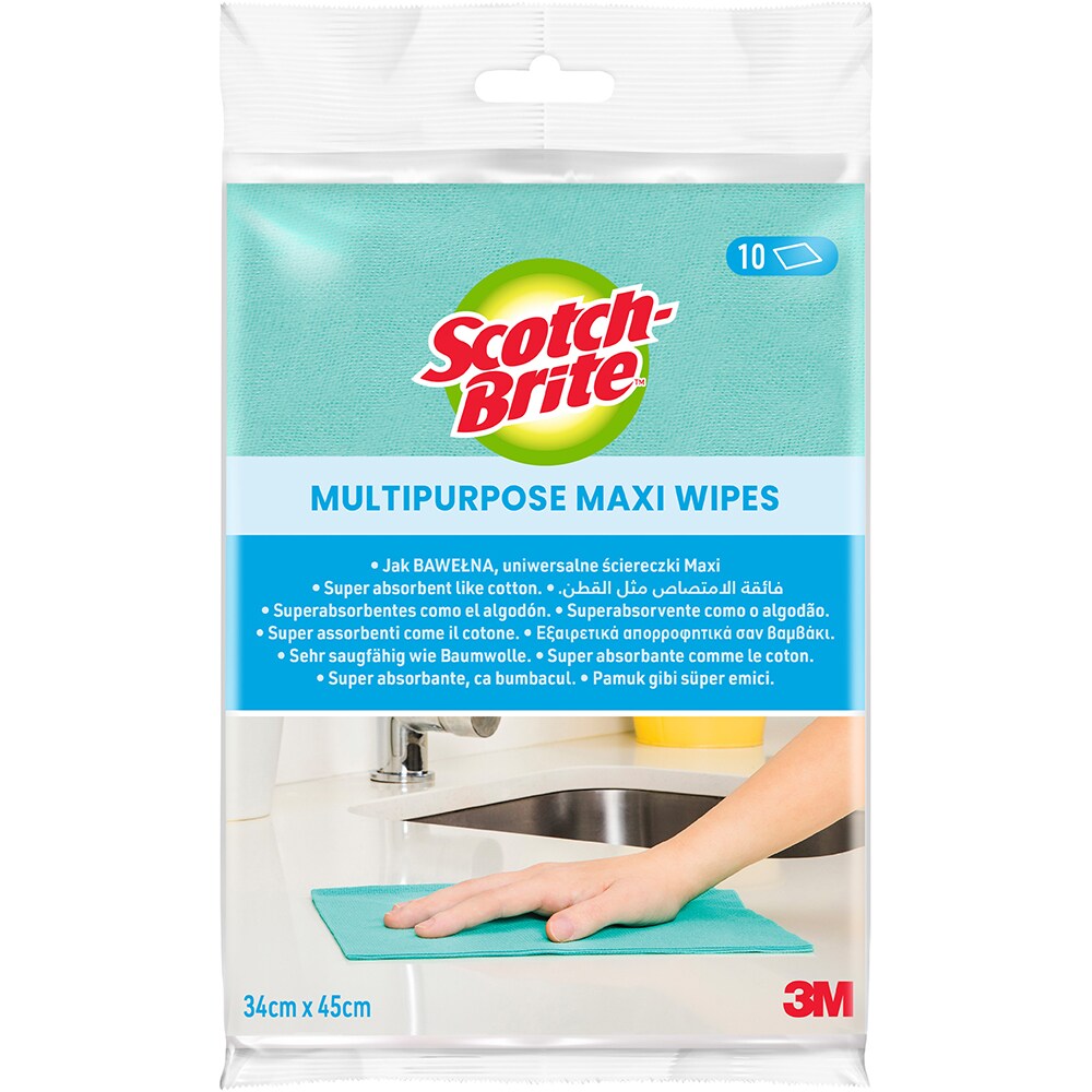Laveta uscata SCOTCH-BRITE Maxi, multicolor, 10 bucati