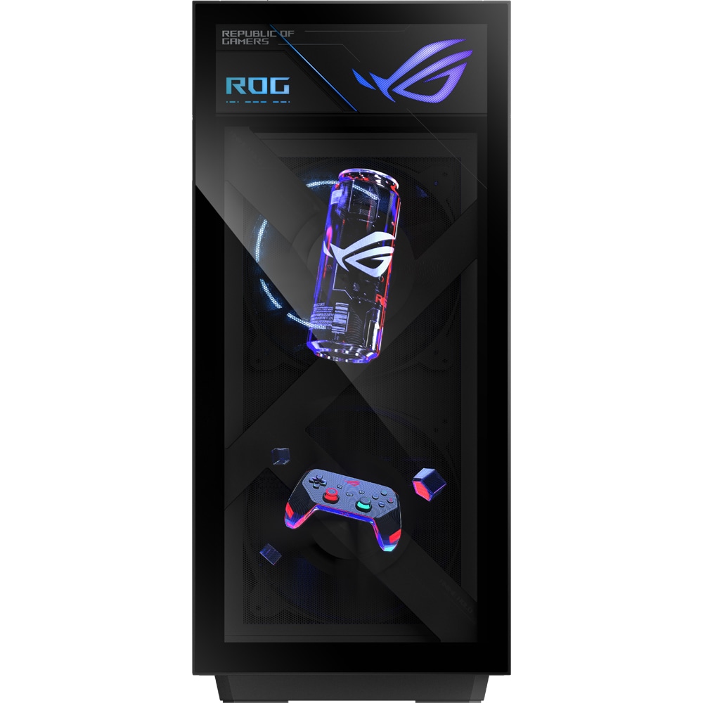 Sistem Desktop PC ASUS DT ROG GM1000TY-R9950X0210, AMD Ryzen 9 9950X3D pana la 5.3GHz, 64GB, SSD 4TB, NVIDIA GeForce RTX 5080 16GB, Free DOS
