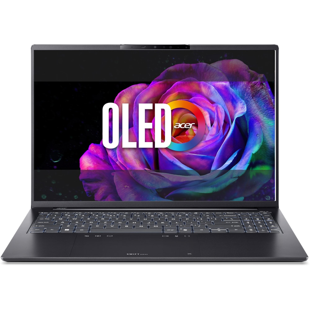 Laptop ACER Swift Go 16 AI OLED SFG16-I71-72YG, Intel Core Ultra 7 355 pana la 4.7GHz, 16" WUXGA, 16GB, SSD 512GB, Intel Graphics, Windows 11 Home, Titanium Gray