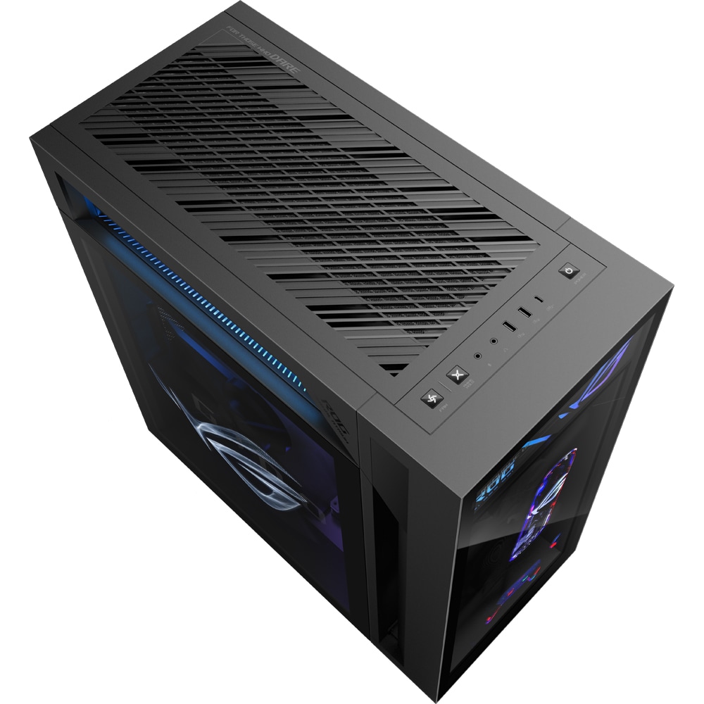 Sistem Desktop PC ASUS DT ROG GM1000TY-R9950X0210, AMD Ryzen 9 9950X3D pana la 5.3GHz, 64GB, SSD 4TB, NVIDIA GeForce RTX 5080 16GB, Free DOS