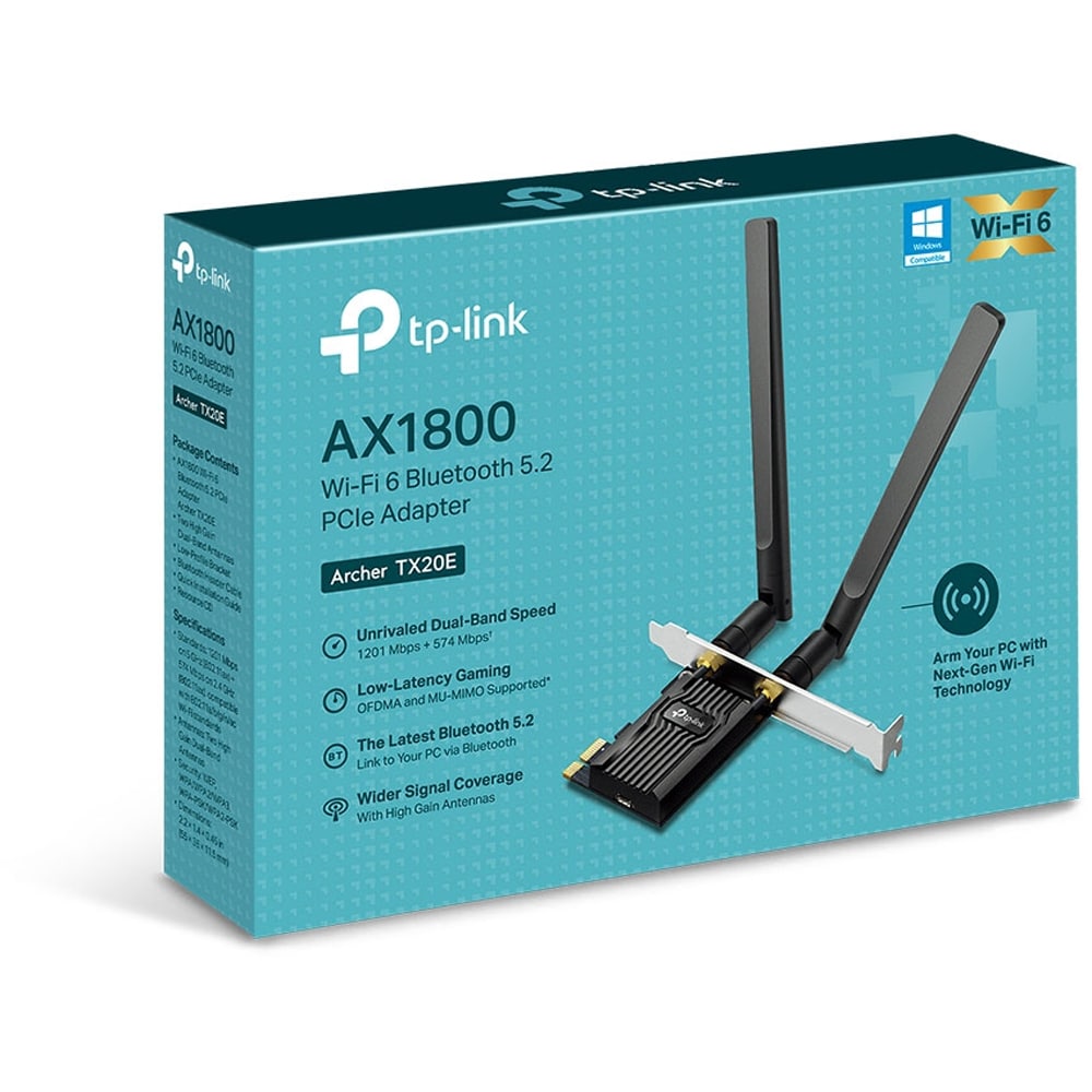 Placa de retea Wireless TP-LINK Archer TX20E AX1800, Dual-Band 574 + 1201 Mbps