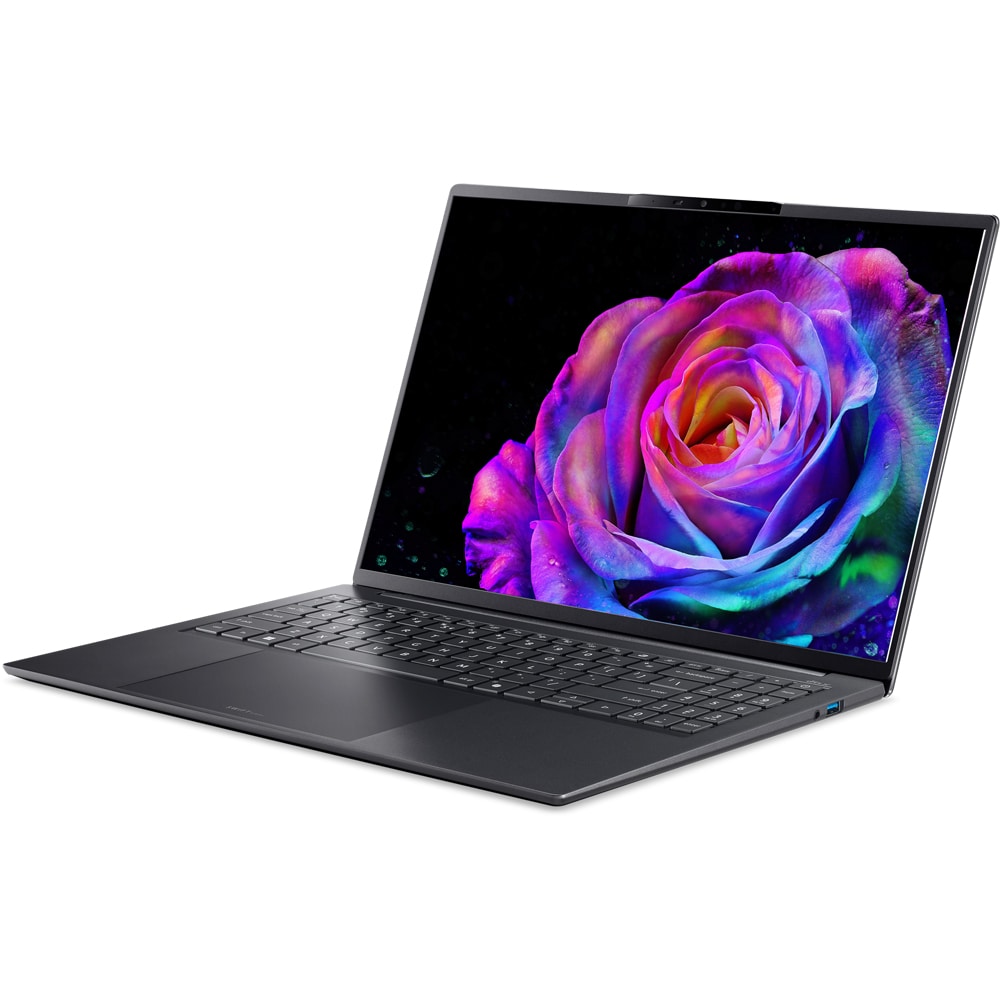 Laptop ACER Swift Go 16 AI OLED SFG16-I71-72YG, Intel Core Ultra 7 355 pana la 4.7GHz, 16" WUXGA, 16GB, SSD 512GB, Intel Graphics, Windows 11 Home, Titanium Gray