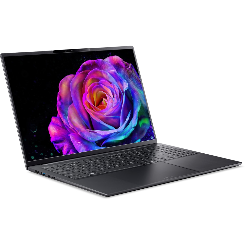 Laptop ACER Swift Go 16 AI OLED SFG16-I71-72YG, Intel Core Ultra 7 355 pana la 4.7GHz, 16" WUXGA, 16GB, SSD 512GB, Intel Graphics, Windows 11 Home, Titanium Gray