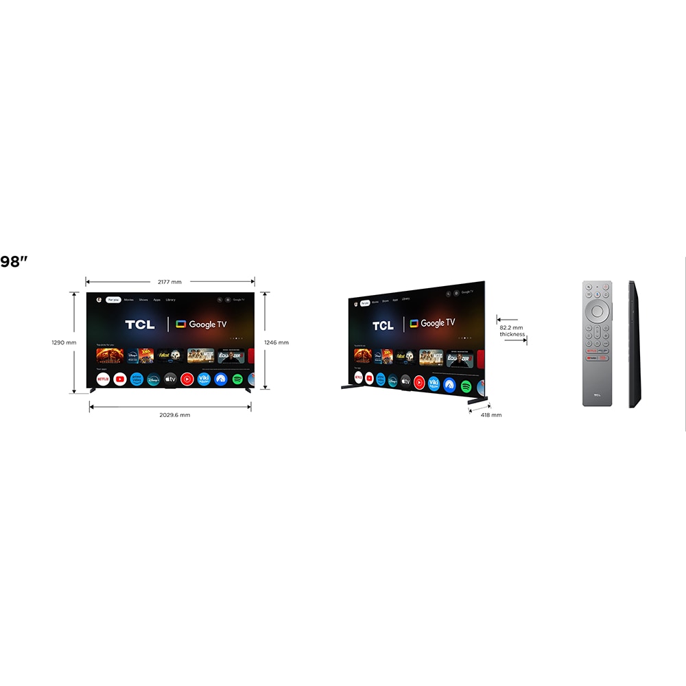 Televizor MiniLed Smart TCL 98X11K, Ultra HD 4K, HDR, 248cm