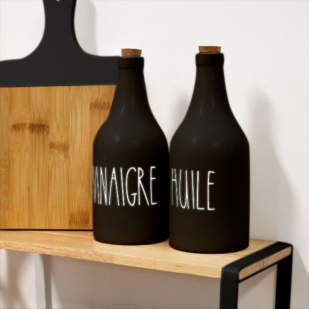 Sticla pentru otet FRANDIS 041078, ceramica, 500 ml, negru