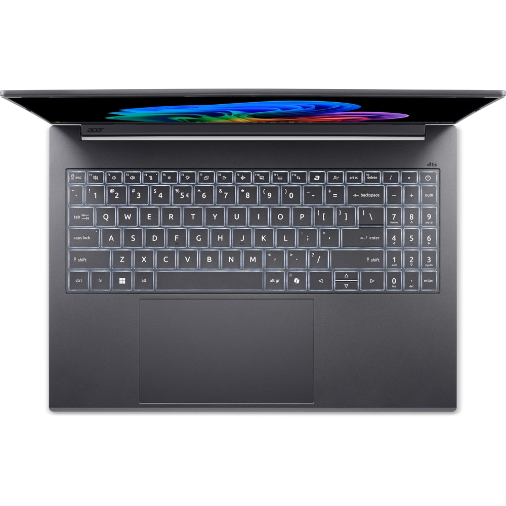 Laptop ACER Aspire 16 AI A16-I71M-76CY, Intel Core Ultra 7 355 pana la 4.7GHz, 16" WUXGA, 16GB, SSD 512GB, Intel Graphics, Windows 11 Home, Steel Gray