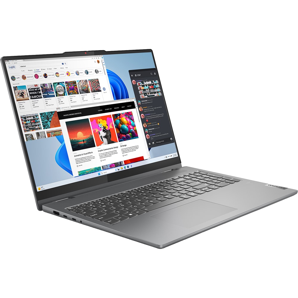 Laptop 2 in 1 LENOVO IdeaPad 5 16AHP9, AMD Ryzen 7 8845HS pana la 5.1GHz, 16" WUXGA, 16GB, 1TB, AMD Radeon Graphics, Windows 11 Home, Luna Grey
