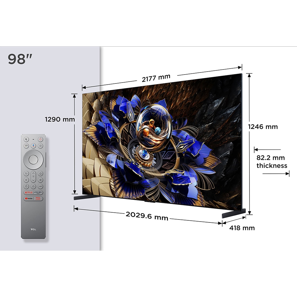 Televizor MiniLed Smart TCL 98X11K, Ultra HD 4K, HDR, 248cm