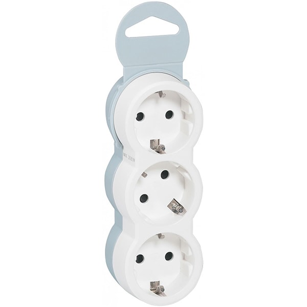 Adaptor priza LEGRAND 050656, 3 prize, alb-gri