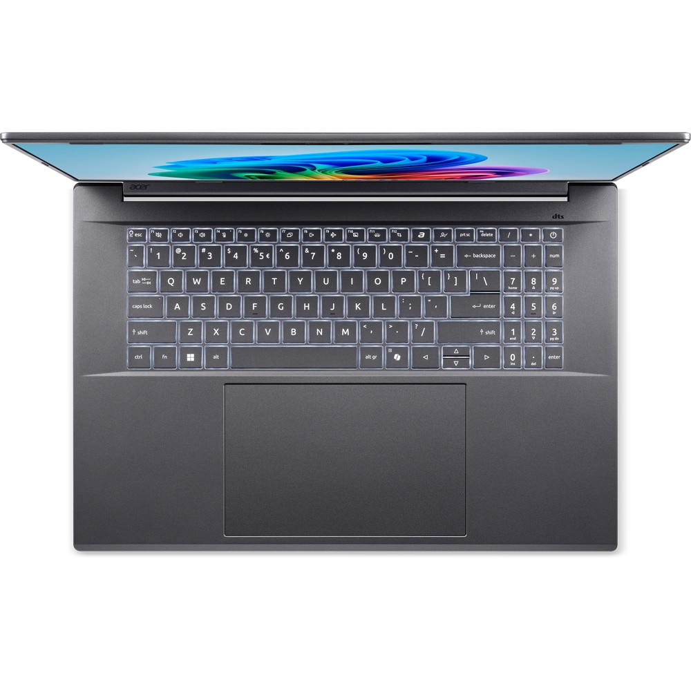 Laptop ACER Aspire 18 AI A18-I71M-750F, Intel Core Ultra 7 355 pana la 4.7GHz, 16" WUXGA, 16GB, SSD 512GB, Intel Graphics, Windows 11 Home, Steel Gray