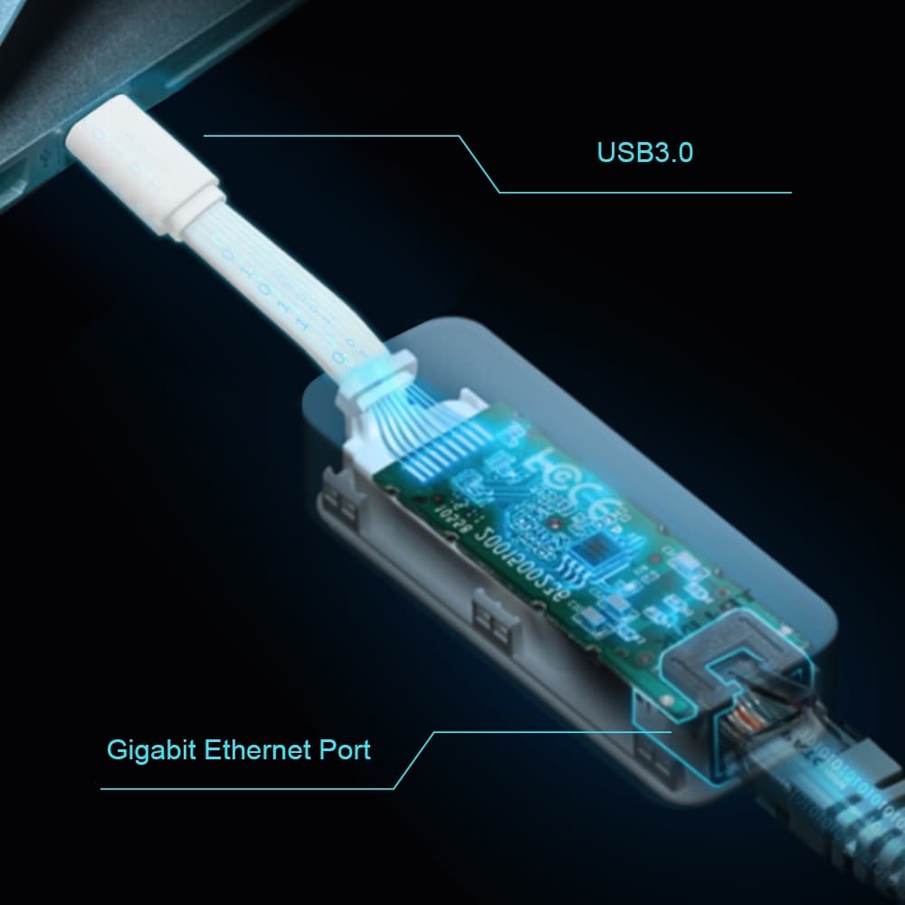 Adaptor Ethernet - USB 3.0 TP-LINK UE300C, Gigabit, alb