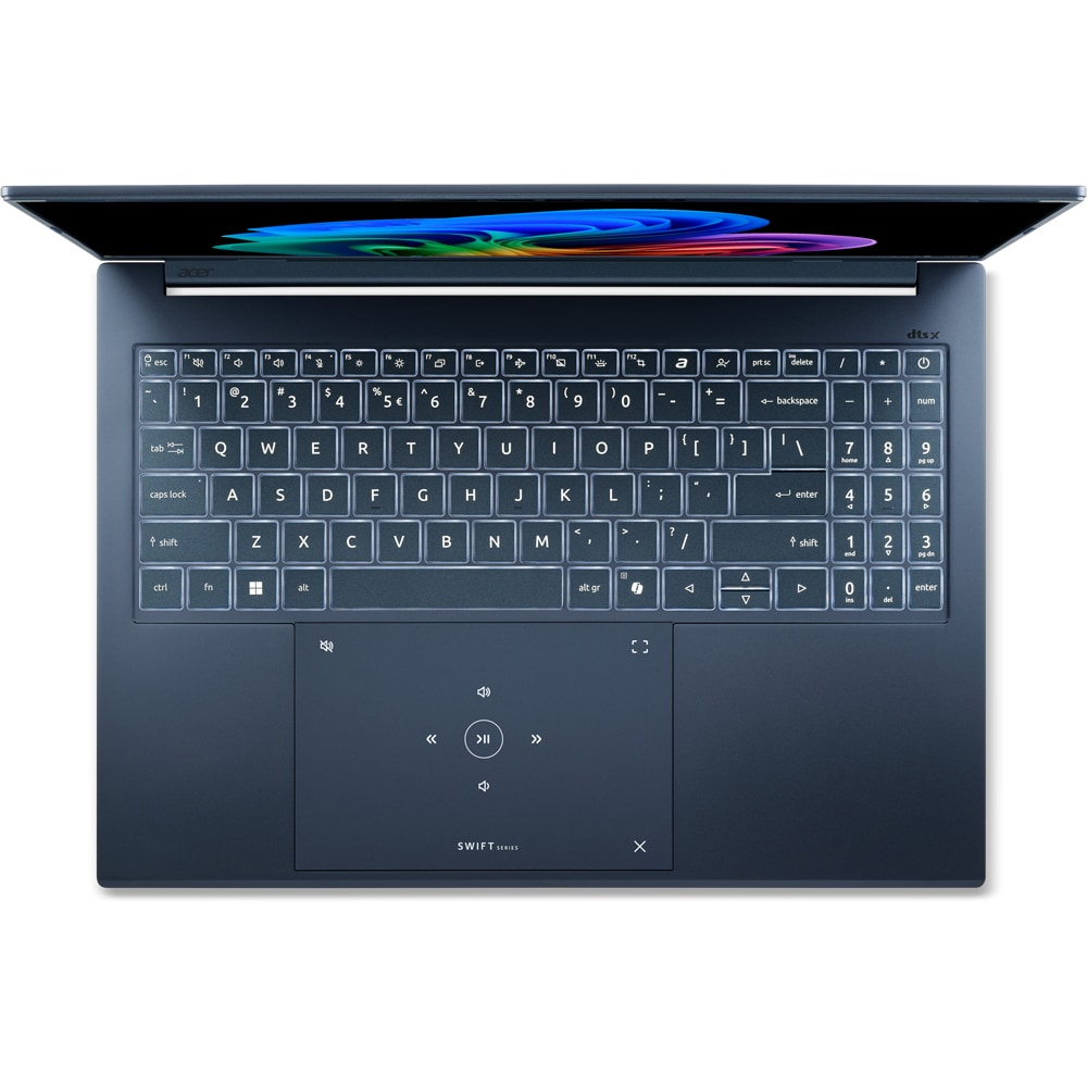 Laptop ACER Swift Go 16 AI OLED SFG16-A71-R8WW, AMD Ryzen AI 7 445 pana la 4.6GHz, 16" WUXGA, 16GB, SSD 1TB, AMD Radeon 840M Graphics, Windows 11 Home, Steam Blue