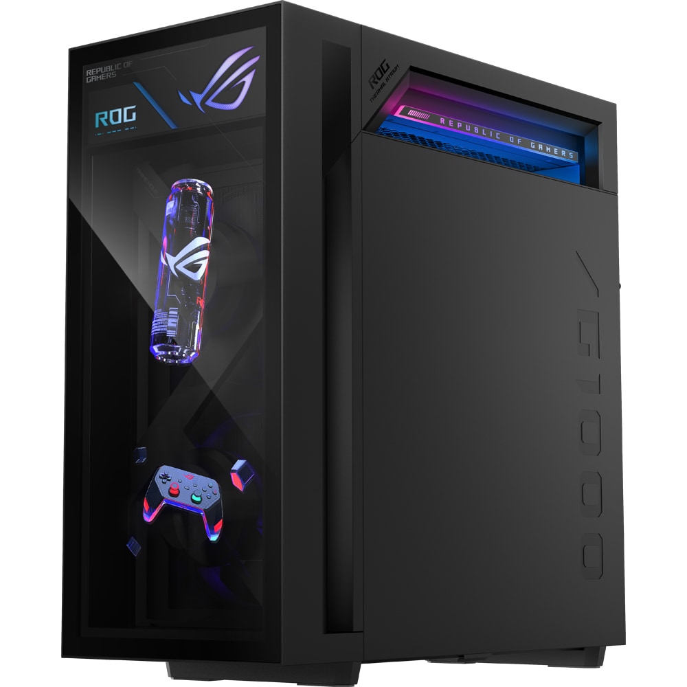 Sistem Desktop PC ASUS DT ROG GM1000TY-R9950X0210, AMD Ryzen 9 9950X3D pana la 5.3GHz, 64GB, SSD 4TB, NVIDIA GeForce RTX 5080 16GB, Free DOS