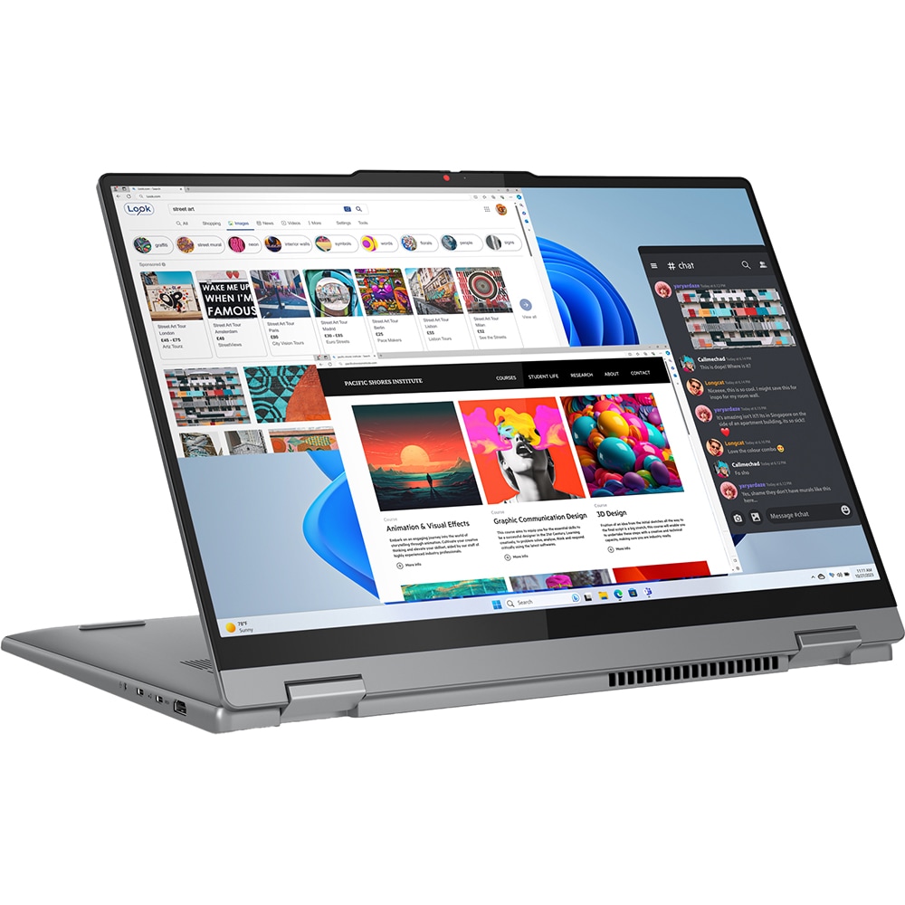 Laptop 2 in 1 LENOVO IdeaPad 5 16AHP9, AMD Ryzen 7 8845HS pana la 5.1GHz, 16" WUXGA, 16GB, 1TB, AMD Radeon Graphics, Windows 11 Home, Luna Grey