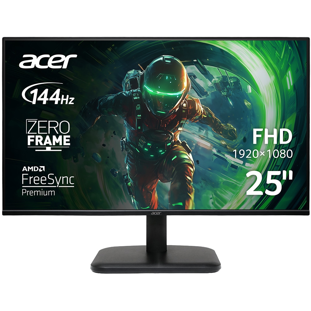 Monitor LED IPS ACER EK251QP6, 24.5", Full HD, 144Hz, AMD FreeSync, negru