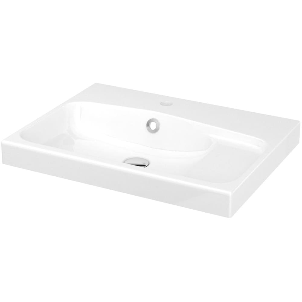 Lavoar pe blat GOODHOME Mila, rasina, 61.4 x 45.2 cm, alb lucios