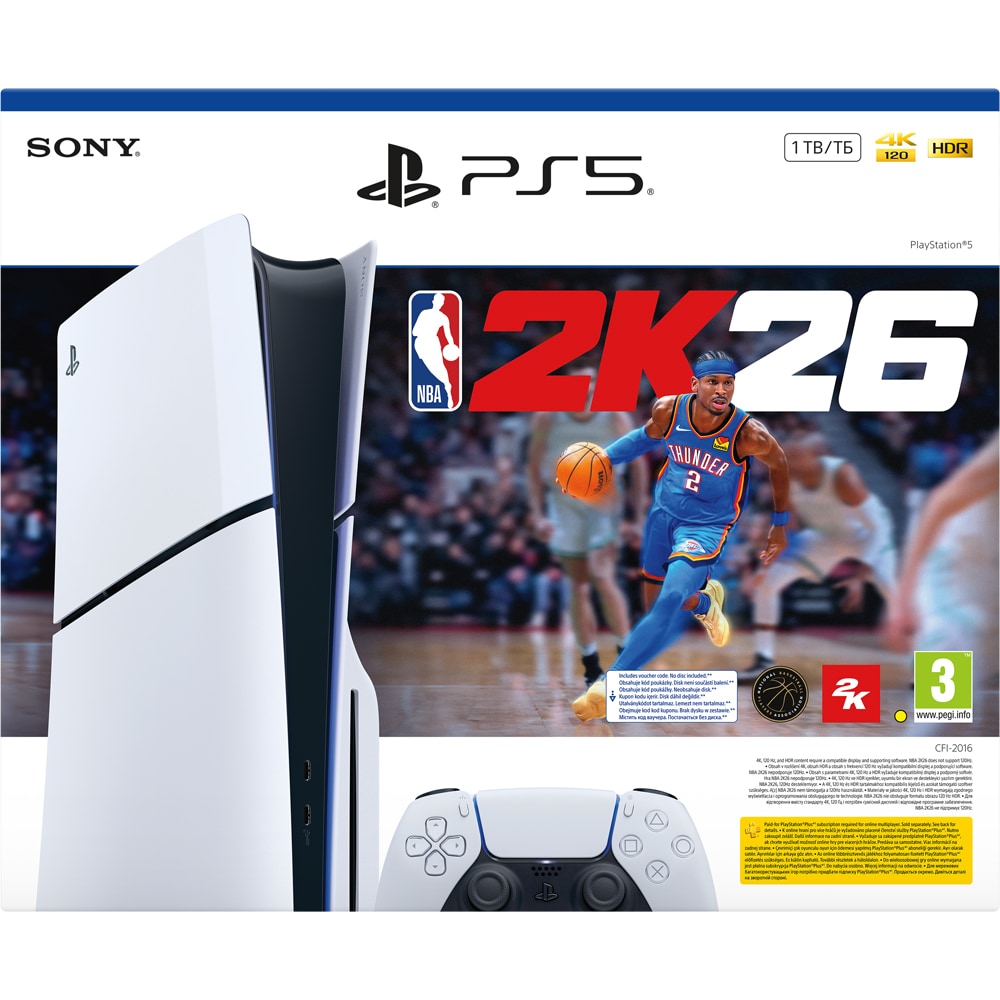 Consola PlayStation 5 Slim (PS5) 1TB, D-Chassis, NBA 2K26 Bundle