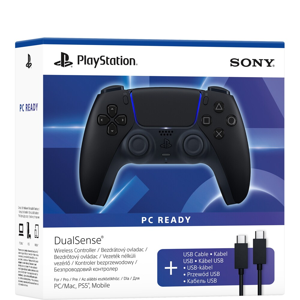 Controller Wireless PlayStation 5 DualSense, Midnight Black + Cablu USB-C