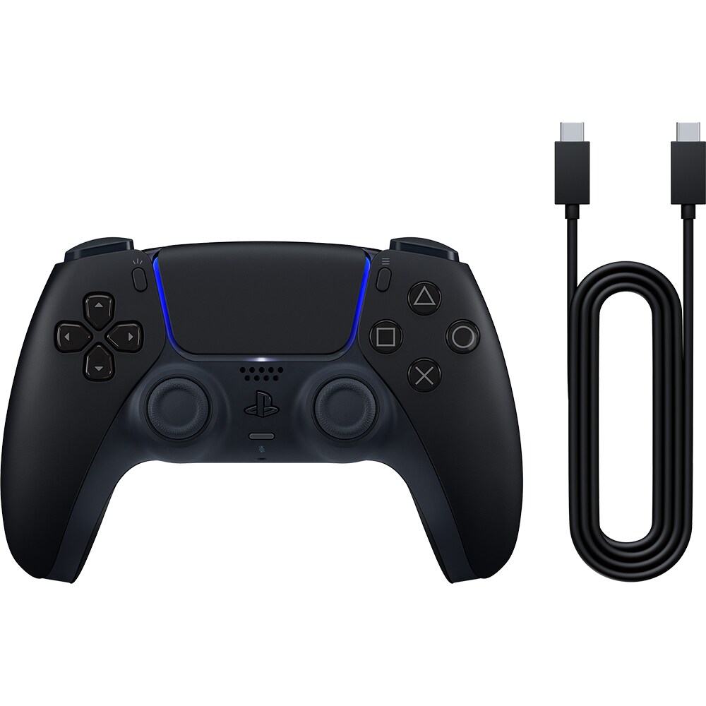 Controller Wireless PlayStation 5 DualSense, Midnight Black + Cablu USB-C pentru PC