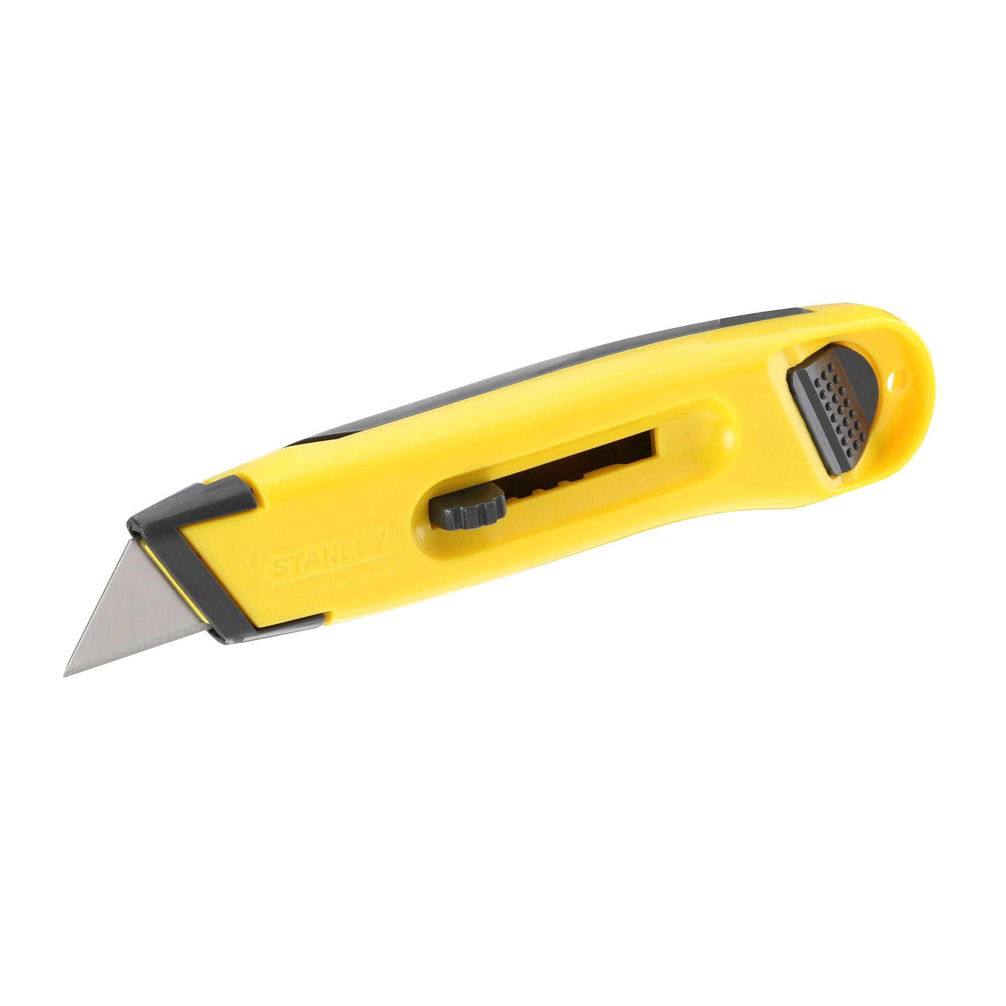 Cutter cu lama retractabila STANLEY 0-10-088, 16 x 1.8 cm, plastic, galben