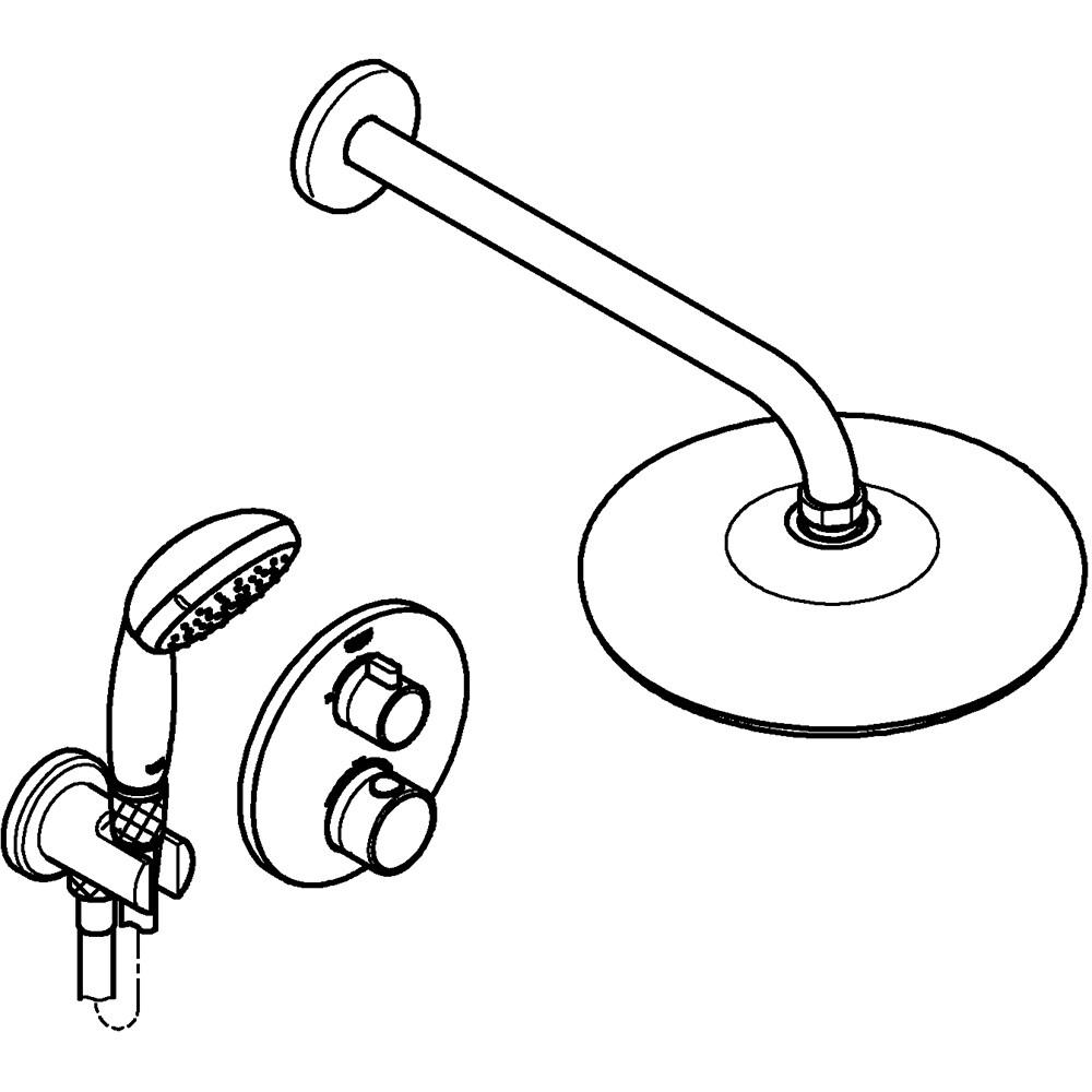 Sistem dus GROHE Precision Trend 34733002, termostat, 1 functie, crom