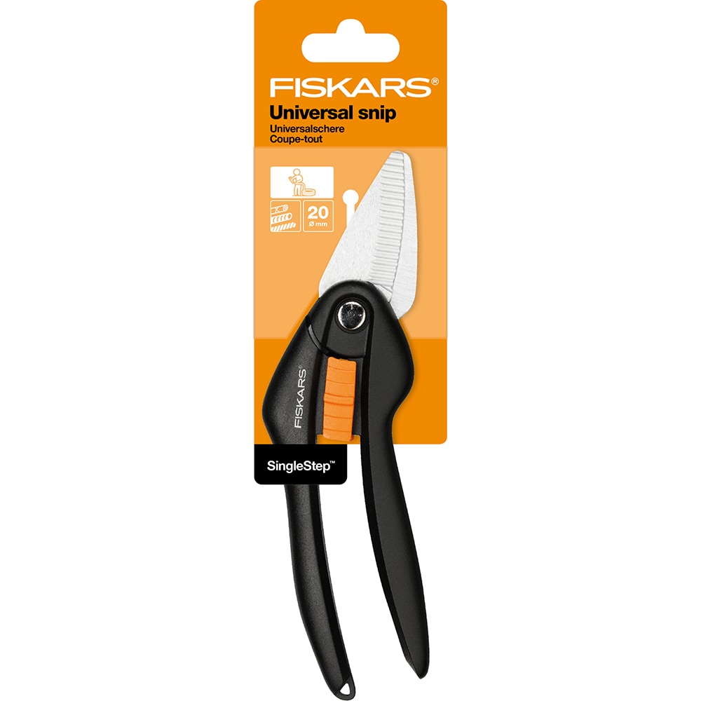 Foarfeca universala FISKARS SP28, SingleStep, otel, negru