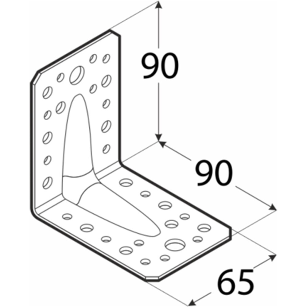 Coltar ranforsat DMX , 90 x 90 x 2.5 mm, otel
