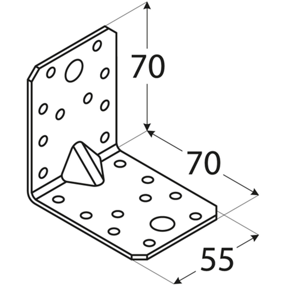 Coltar ranforsat DMX , 70 x 70 x 2.5 mm, otel