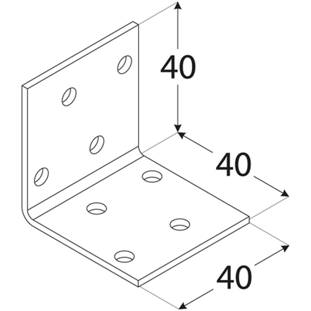 Coltar perforat DMX, 40 x 40 x 40 x 2 mm, otel